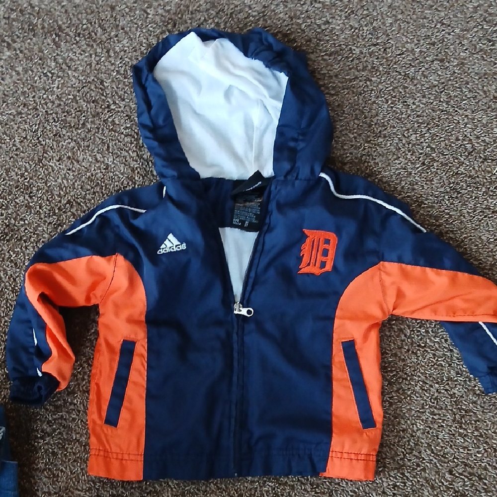 Adidas Kids Jacket - Navy and Orange
